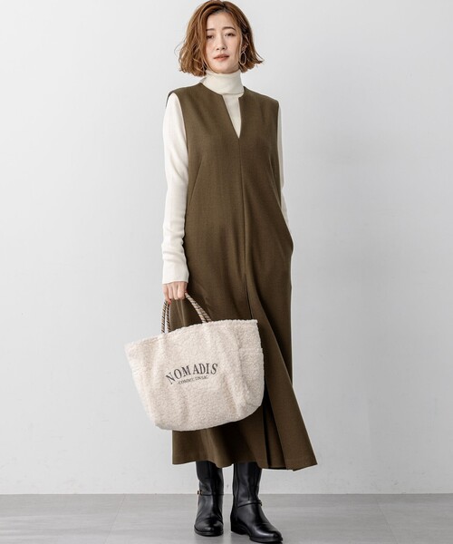 ワンピース ウールミルドジャージー ボックスタック ジャンパー