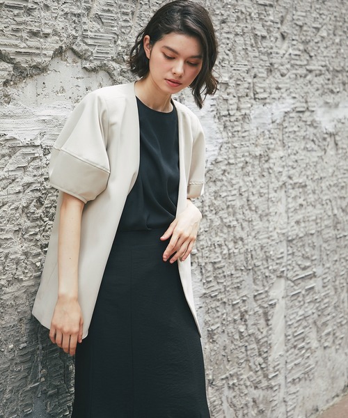 「SMILE ORCHID」 ノーカラージャケット M ブラック レディース_画像7