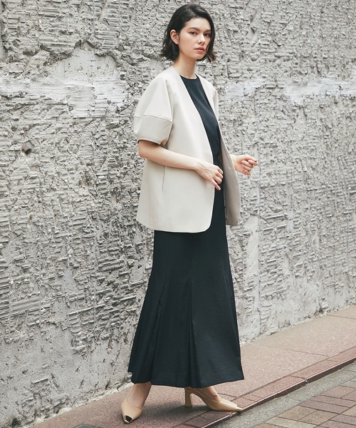 「SMILE ORCHID」 ノーカラージャケット M ブラック レディース_画像8