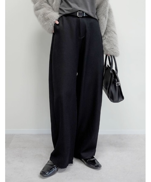 Re:EDIT（リエディ） スラックス パンツ 「アルガンオイル加工」「低