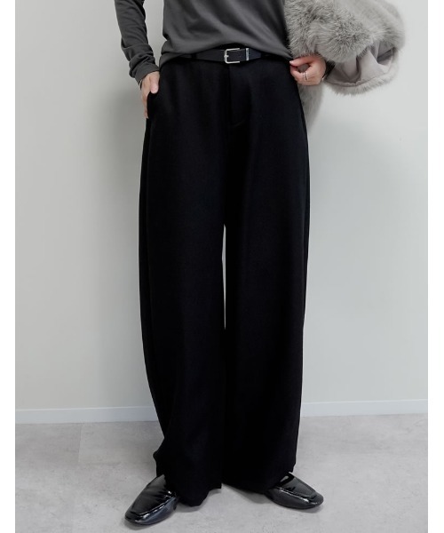 Re:EDIT（リエディ） スラックス パンツ 「アルガンオイル加工」「低