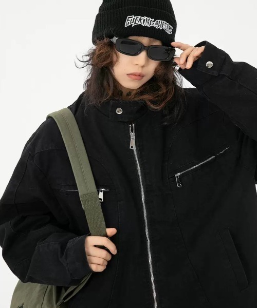 UP START レザージャケット ライダース 「LAMPOON」デニムシングル