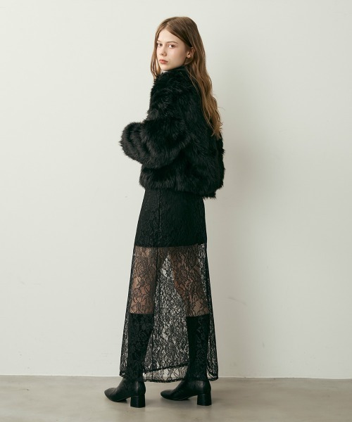 Clum コート アウター クロップド丈フェイクファージャケット