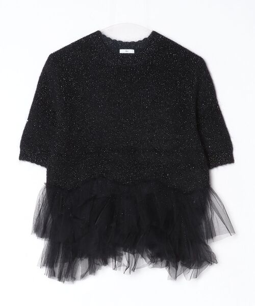 sov. チュールペプラム　白　ニット　ティアード モヘア sov. チュールペプラム 白 ニット ティアード モヘア レディース