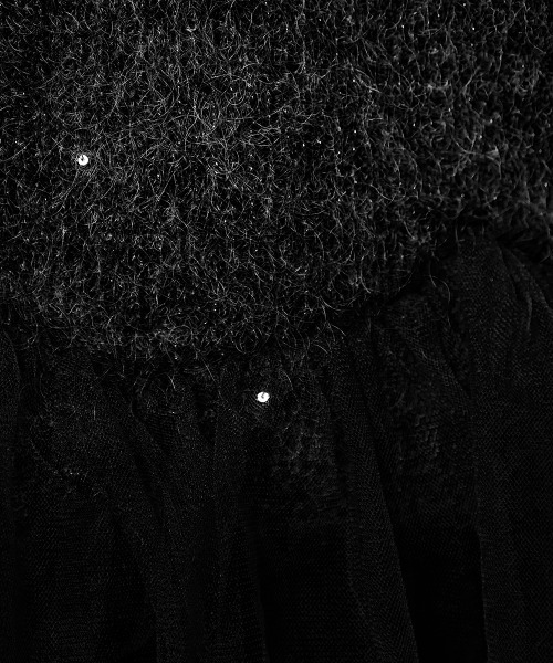 ダブルスタンダードクロージング　Sov. フリルチュールペプラムニット　ブラック フリルチュールペプラムニット（ニット/セーター）｜Sov.（ソブ）の
