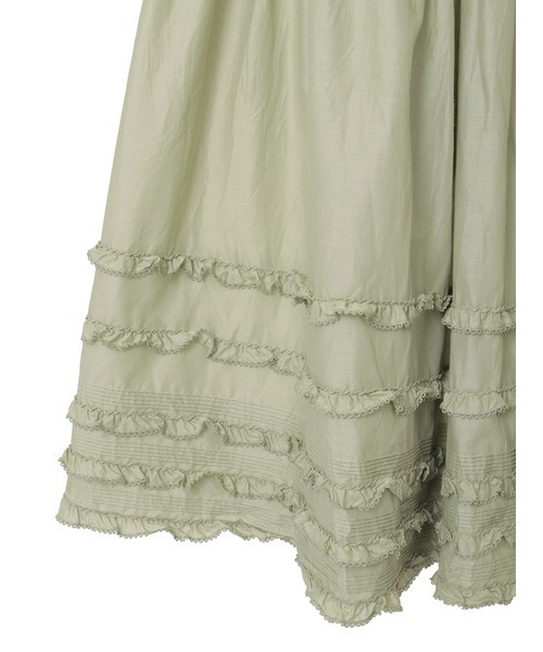 PINKHOUSE ティアードロングローンスカート　白　ペチコートホワイト ローンティアードスカート｜ピンクハウスオフィシャルオンラインストア