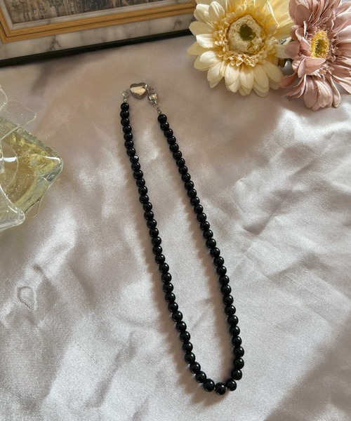 Blanc de Blue ネックレス ブラックビーズネックレス レディース