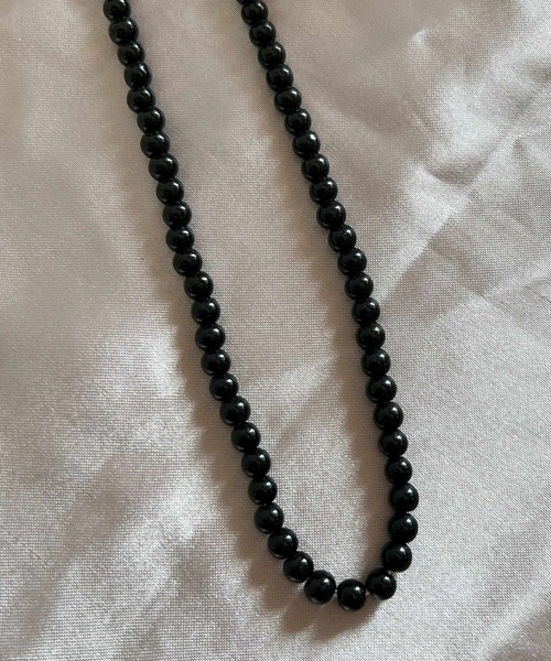 Blanc de Blue ネックレス ブラックビーズネックレス レディース