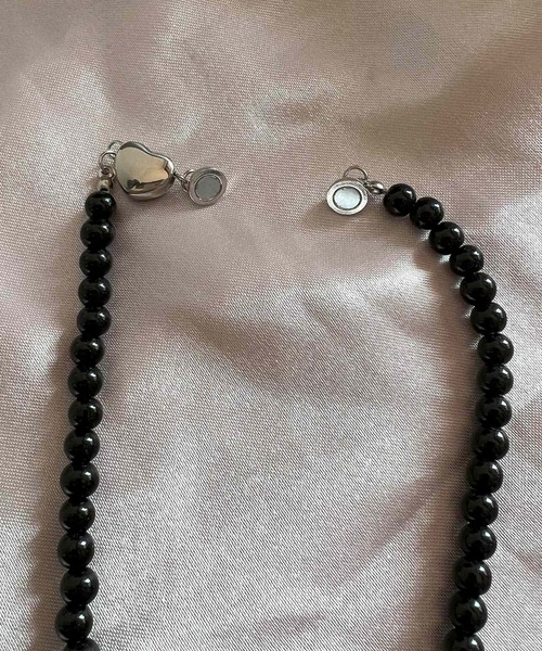 Blanc de Blue ネックレス ブラックビーズネックレス レディース