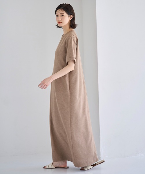 「meilmada」 半袖ワンピース MEDIUM ブラウン レディース_画像4