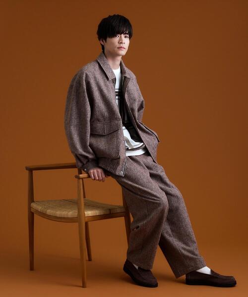 THE SHOP TK パンツ ツイードワイドパンツ 「洗濯機OK／セットアップ可