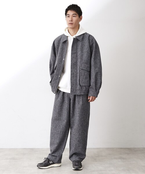 THE SHOP TK パンツ ツイードワイドパンツ 「洗濯機OK／セットアップ可
