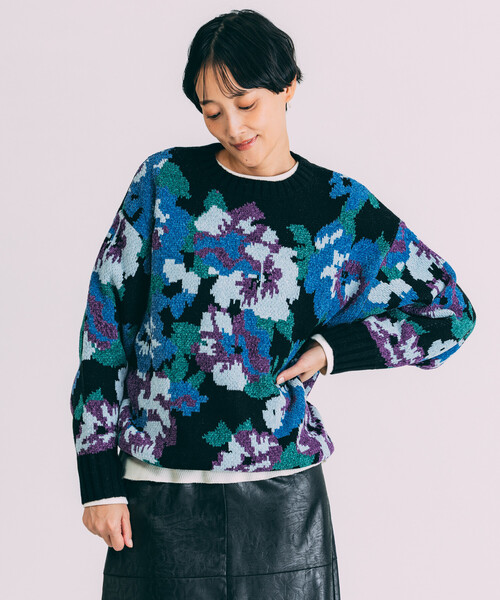 Freada（フリーダ） ニット セーター モールヤーン花柄ニット