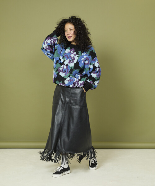 Freada（フリーダ） ニット セーター モールヤーン花柄ニット