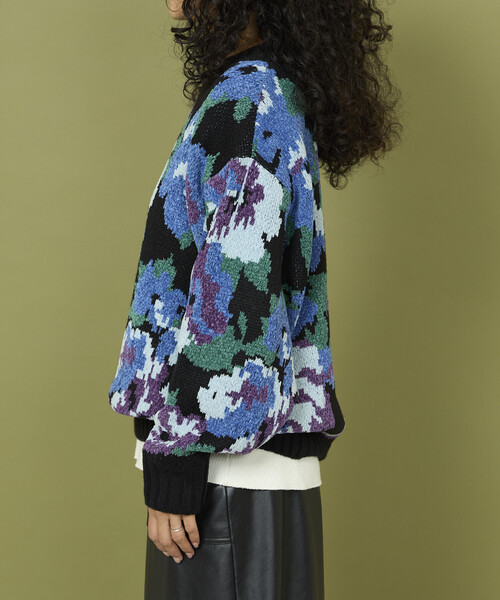 Freada（フリーダ） ニット セーター モールヤーン花柄ニット