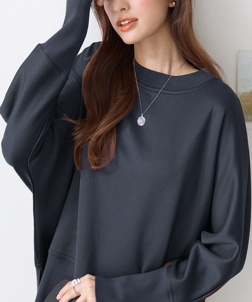 トレーナー スウェット ロングリブドルマンスウェット レディース