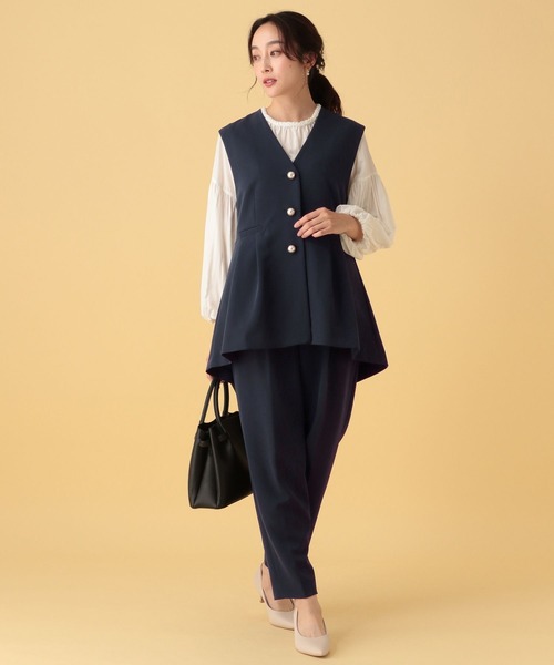 【新品＊未使用＊タグ付】Elura＊入卒＊セレモニー＊通勤＊ダブルクロスジレ＊黒 Elura（エルーラ） ベスト ジレ 入学式 卒業式 ダブルクロスジレ