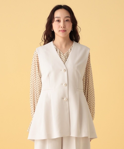 【新品＊未使用＊タグ付】Elura＊入卒＊セレモニー＊通勤＊ダブルクロスジレ＊黒 Elura（エルーラ） セレモニースーツ スーツ ベスト 「2025ceremony