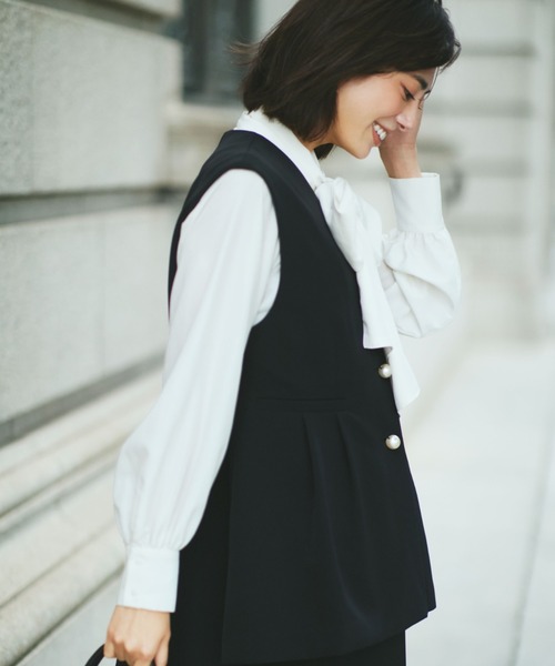 Elura（エルーラ） ベスト ジレ 「入卒/セレモニー/通勤」ダブルクロス