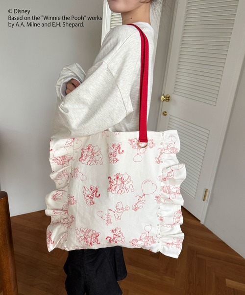MIIA（ミーア） トートバッグ 「Disney」くまのプーさん/フリルトート
