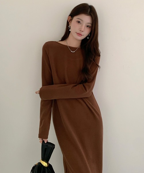 ワンピース バックシャン起毛マキシワンピース : ZOZOTOWN Yahoo!店