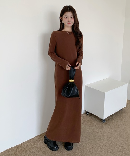 ワンピース バックシャン起毛マキシワンピース : ZOZOTOWN Yahoo!店