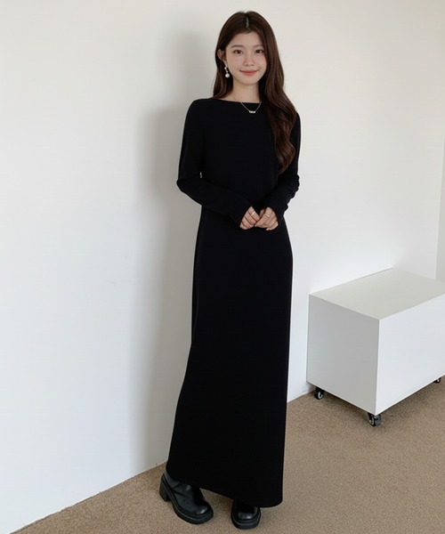 ワンピース バックシャン起毛マキシワンピース : ZOZOTOWN Yahoo!店