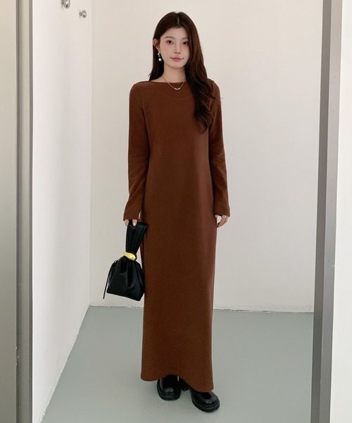 ワンピース バックシャン起毛マキシワンピース : ZOZOTOWN Yahoo!店