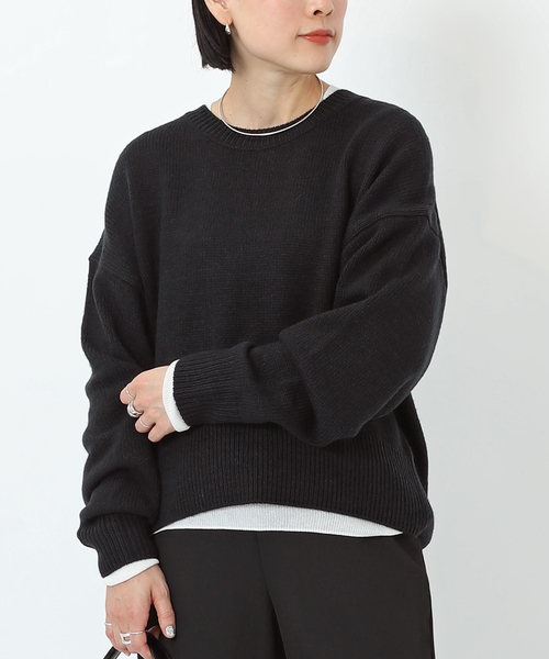 「AP STUDIO」 長袖ニット FREE ブラウン レディース_画像2