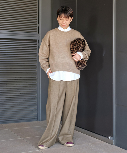 「AP STUDIO」 長袖ニット FREE ブラウン レディース_画像3