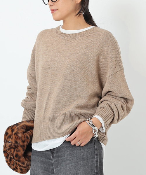 「AP STUDIO」 長袖ニット FREE ブラウン レディース_画像10