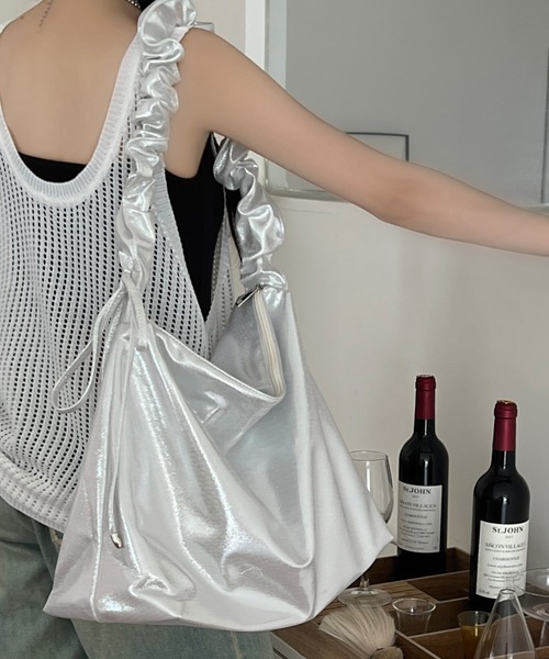 「DIAVEL」 トートバッグ F シルバー レディース_画像9