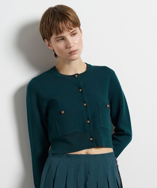 LANVIN en Bleu カーディガン ダブルフェイスショートカーディガン