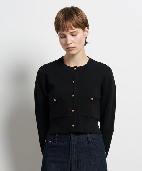 LANVIN en Bleu カーディガン ダブルフェイスショートカーディガン