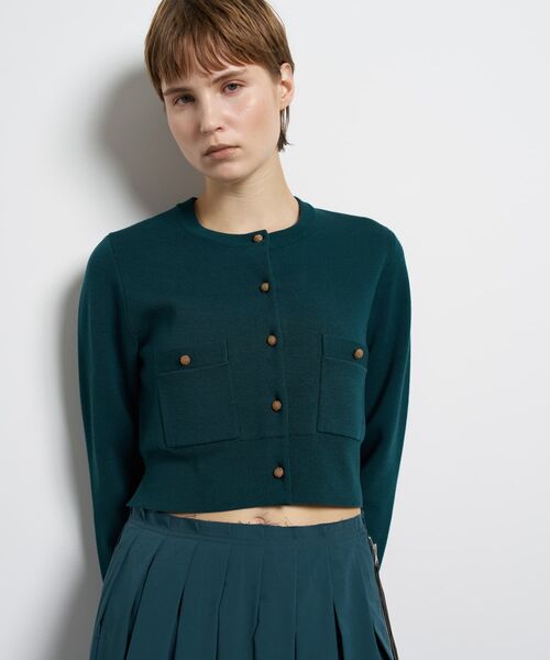 LANVIN en Bleu カーディガン ダブルフェイスショートカーディガン
