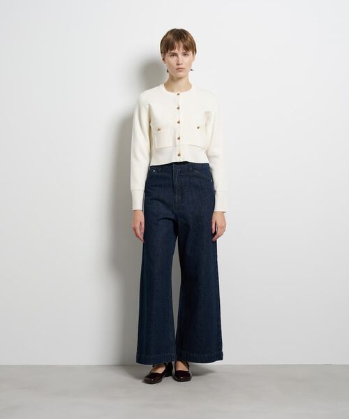 LANVIN en Bleu カーディガン ダブルフェイスショートカーディガン