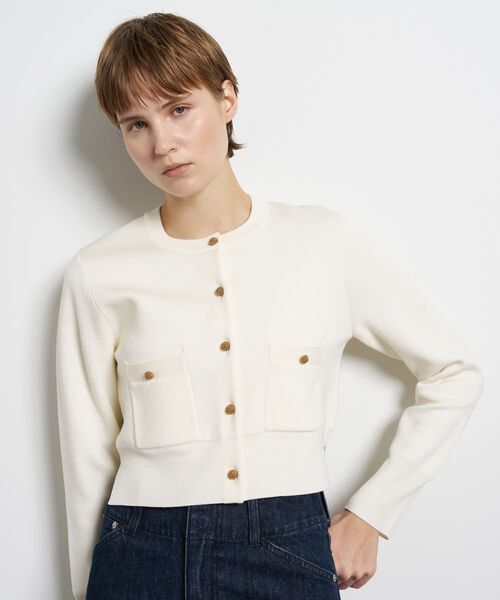 LANVIN en Bleu カーディガン ダブルフェイスショートカーディガン