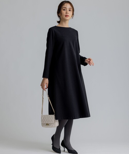 「組曲」 長袖ワンピース 3 ネイビー レディース_画像3