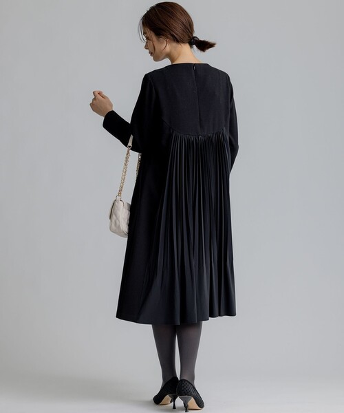 「組曲」 長袖ワンピース 3 ネイビー レディース_画像5