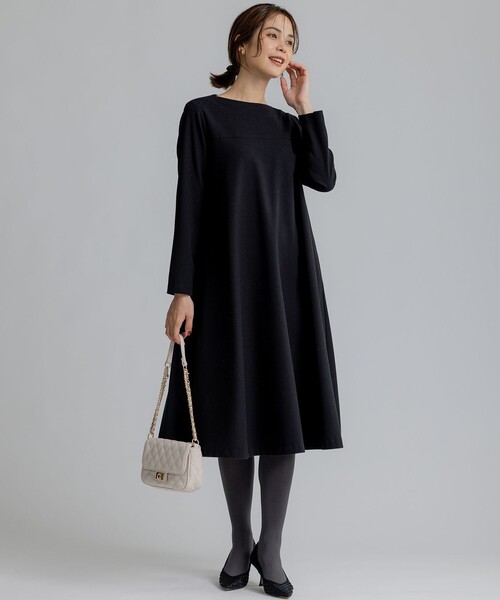 「組曲」 長袖ワンピース 3 ネイビー レディース_画像6