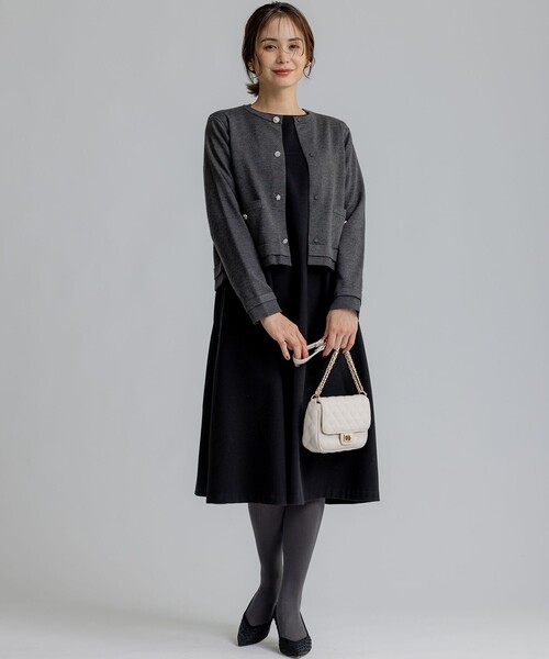 「組曲」 長袖ワンピース 3 ネイビー レディース_画像8