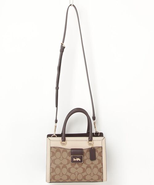 新品　美品　COACH 2Way ハンドバックレザー シグネチャーダークブラウン COACH（コーチ） 2WAYバッグ - ブラウン レディース : ZOZOTOWN Yahoo