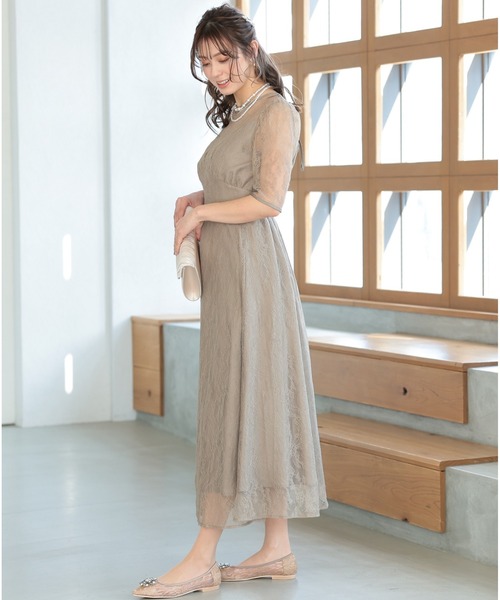 「PREFERIR」 半袖ワンピース SMALL ブラウン レディース_画像3
