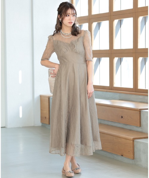 「PREFERIR」 半袖ワンピース SMALL ブラウン レディース_画像4