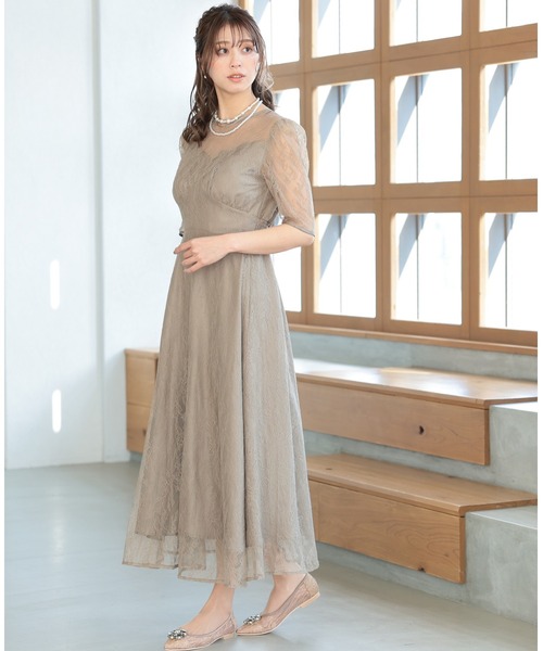 「PREFERIR」 半袖ワンピース SMALL ブラウン レディース_画像6