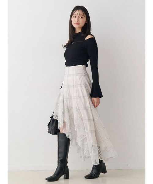 MERCURYDUO（マーキュリーデュオ） スカート アシメヘムラッフルフレア