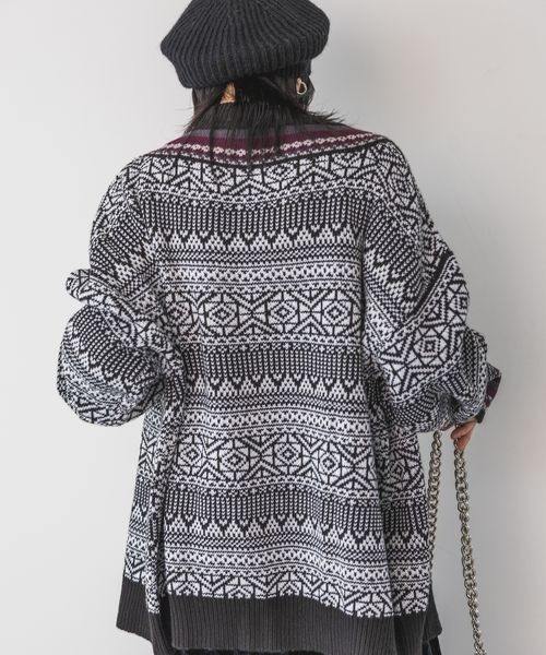 「JEANASIS」 ニットカーディガン FREE ブラック系その他 レディース_画像7