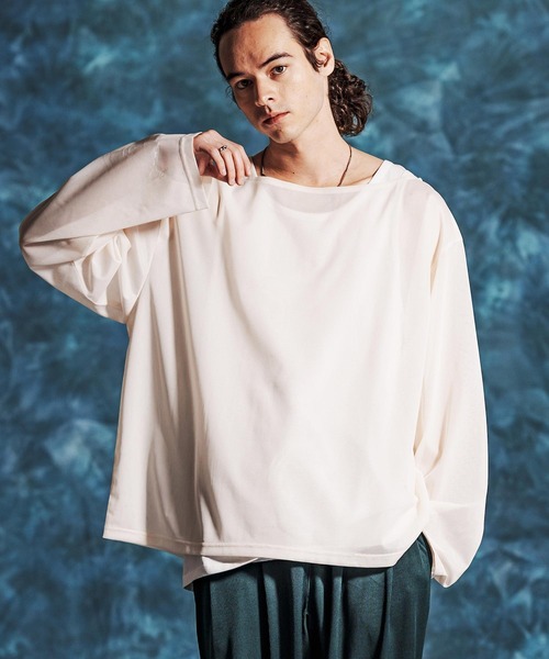 Jih Nunc（ジーヌンク） tシャツ mlt5545-ボートネックルーズ