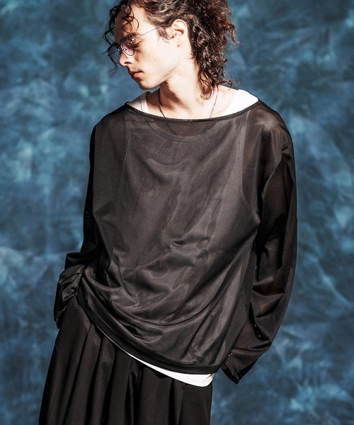 Jih Nunc（ジーヌンク） tシャツ mlt5545-ボートネックルーズ