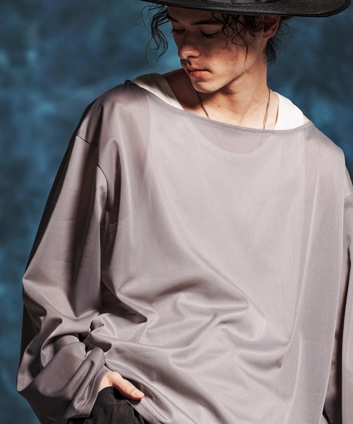 Jih Nunc（ジーヌンク） tシャツ mlt5545-ボートネックルーズ